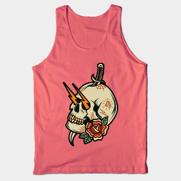 oldschool skull Tank Top by donipacoceng